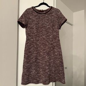 Loft tweed a-line work dress in eggplant